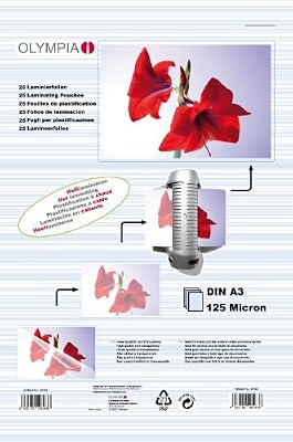 Olympia Pochettes de plastification à chaud, DIN A3, 125 microns, 50 pochettes tansparentes