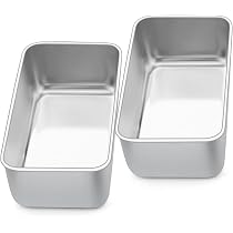2 Stampi Per Pane In Acciaio Inox – Teglia Rettangolare Antiaderente Per Plumcake, Brownies, Cheesecake, 25,5x13x5,8 Cm - 2