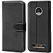 Produktbild Verco Moto Z3 Play Hülle, Handyhülle für Motorola Moto Z3 Play Tasche PU Leder Flip Case Brieftasche - Schwarz