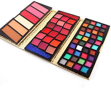 RY@ 66 Colors 5 in1 40 Eyeshadow Palette 18 Creamy Lipgloss 3 Blusher 3 Face Powder 2 Creamy Eyeshadow Makeup Palette