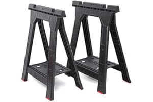 QBRICK 2er Set Arbeitsbock aus Kunststoff mit Ablage, Belastung bis 350 kg, Klappbock, Böcke, Unterstellbock, Gerüstbock