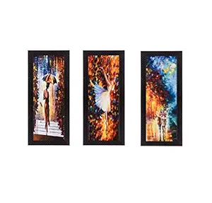 eCraftIndia Set of 3 Beautiful Loving Couple Satin Matt Texture UV Art Painting