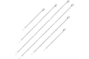MIKOVIVI 6pcs Necklace Extender Chains, 3 Inch 5 Inch 7 Inch Stainless Steel Jewelry Extenders Lobster Clasp Bracelet Extender Chain Extender for Jewelry Necklace Bracelet Anklet (Silver)