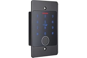 Gelikom Smart Home Codeschloss CB4 mit Fingerprint, RFID und PIN, verwaltbar mit APP (Codeschloss + Tuya Control Board + Netzteil + Unterputz-Dose + 5 RFID Keyfobs, Schwarz)