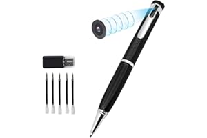 AMYWAY Pióro do kamer szpiegowskich, ukryta kamera 32 GB 1080P HD, mini, przenośna, kieszonkowa, ukryta kamera, rejestrator audio i wideo, do biznesu i konferencji z wykrywaniem ruchu