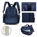 Aosbos Wickelrucksack Wickeltaschen Mutter Rucksäcke inklusive Wickelauflage, Taschenbefestigungssystem für den Kinderwagen, 30 x 43 x 18 cm - 6