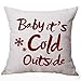 Produktbild Red Baby It's Cold Outside Letters Idea Merry Cotton Linen Decorative Throw Pillow Case Cushion Cover Square 18 X 18