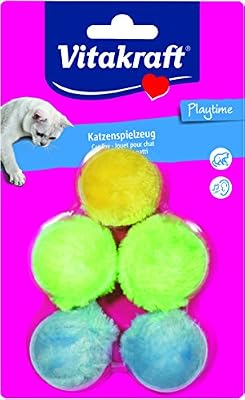 Vitakraft Jouet Pack de 5 Balles Peluches pour Chat