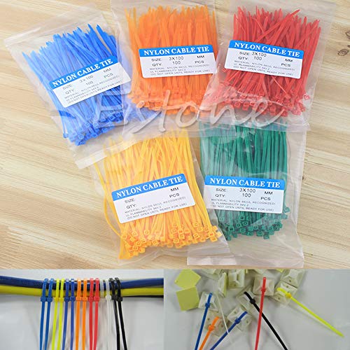 Preisvergleich Produktbild Celan Kabelbinder, Nylon, Kunststoff, mit Reißverschluss, selbstschließend, 100 Stück