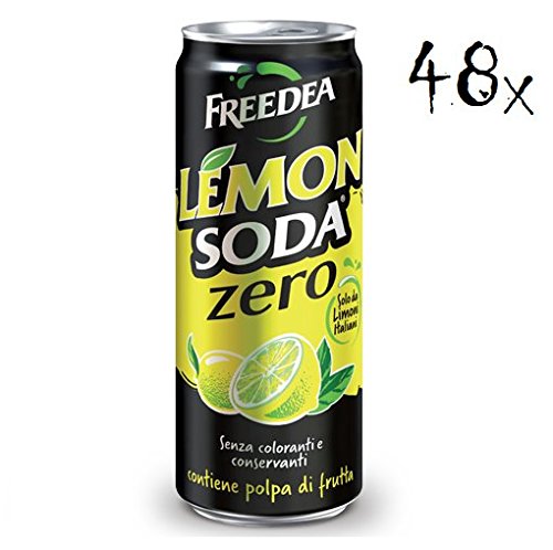 48x Lemonsoda zero Italian Lemonaide Lemon Soft Drink Beverage 330ml Campari Group Sugar Free! Health Food!
