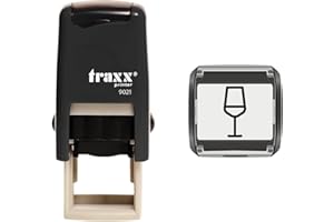 STAMP DESIGN 4U Traxx 9021 Loyalty Card Self Inking Rubber Stamp Cocktail Wine Cafe Bar *A Black Glass of Wine Design*