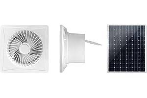 Carpango Ventilateur extracteur d'air solaire 12 V CC pour la maison, la cuisine et la salle de bain, design sans moustiques, alimentation solaire (20,3 cm)