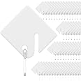 Uniclife Rack Key Tags Slotted with Snap Hook, White, 50 Pack