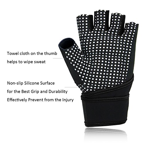 Aiduy Fitnesshandschuhe Trainingshandschuhe mit Adjustable Handgelenkstütze für Krafttraining Gewichtheben und Bodybuilding, Exercise Gloves für Damen Herren Frauen Manner - 3