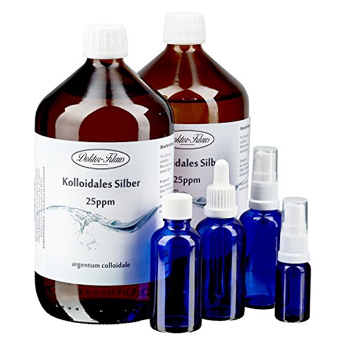 Kolloidales Silber Doktor-Klaus, 25ppm, Profiset 2, 2x1000ml KS, LF je 50ml Blauglasflasche OV, Spray, Pipette, 10ml Blauglasflasche Spray, Leitfaden Normalpreis: 159, 10 EUR