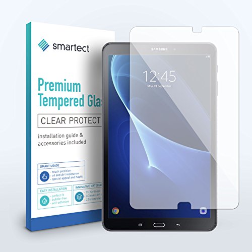 smartect® Panzerglas Displayschutzfolie für Samsung Galaxy Tab A 2016 10.1 (T580) aus gehärtetem Tempered Glass • Gorilla Glass mit Härtegrad 9h • 0,33mm Ultra-Dünn • Abgerundete Kanten (2.5D) • Anti Fingerabdruck - 2