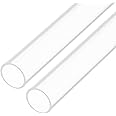 Rebower 12" Clear Plastic Rigid Pipe 9mm x 12mm(0.4" x 1/2") Acrylic Tube Round Polycarbonate Tubing, [for Plumbing, Hydraulics, Aquarium, DIY] - 2Pcs