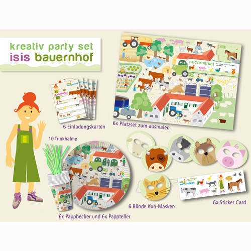 Bauernhof Partyset 61-teilig für 8 Kinder