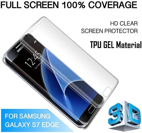 Adspec® 100% Full Coverage 3D Curved Premium TPU Gel Anti Shock Screen Protector Samsung Galaxy S7 Edge (Front)