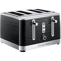 Russell Hobbs 24381 Grille-pain à quatre tranches en plastique brillant à haute brillance Inspire - Royaume-Uni Prise de courant