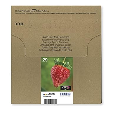 Epson Encre d'origine EPSON Multipack Fraise T2986 : cartouches Noir, Cyan, Magenta et Jaune [Emballage « Déballer sans s'énerver par Amazon »]