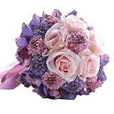 Poliéster de primera clase: estos ramos de boda están hechos de tela de flores artificiales que durarán mucho tiempo. A diferencia de las flores de las plantas, no se desvanecerá.