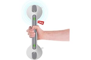 LORESJOY Poignées de Douche à Ventouse, 12in Poignée de Salle de Bain, Poignée de Sécurité, Sans Perçage, Barre d‘appui de Douche, Poignée de Salle pour Personnes Âgées/Handicapées/Enfants/Enceinte