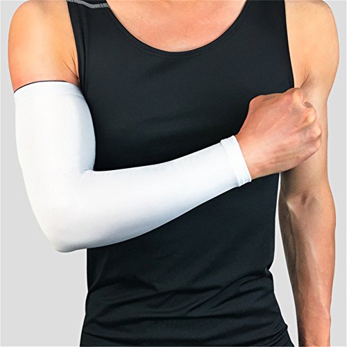 Gaeruite 1 Pair Arm Sleeves, Support Sleeves, Basketball Barcer Long Style Exercise Cycling Hand Sunscreen Arm Elbow Warmers Men Women Non-slip Thin Protector Leg Protect Cuffs, Arm Cooling Sleeves
