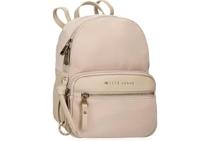 Pepe Jeans Morgan, mochilas casual, bolsas de viaje, beige y negro piel sintética de mujer, de Joumma Bags