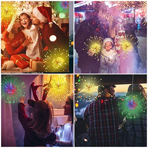 Luci Fatate Natalizie LED Fuochi d'Artificio Luci, Bawoo Luce Stringa 2 Kit 120 LED Luci Scintillio Fate Luci Decorative… - immagine 9