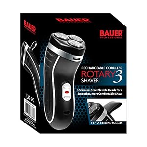 Bauer Professional 38780 Men’s Electric Shaver / Three Flexible Rotary Heads / Ergonomic Grip / Pop-Up Sideburn Trimmer… - Image 2