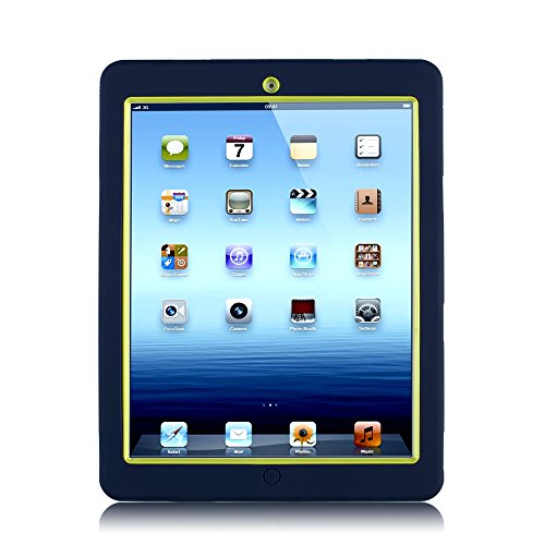 iPad 2 Hülle,iPad 3 Hülle,iPad 4 Hülle, BENTOBEN Heavy Duty Case Hoch Schlagfest Drei Schicht Rüstung Ganzkörper -Schutzhülle für das iPad 2/3/4 Retina Marine-Blau / Grün - 3