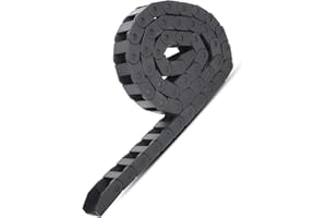 Qooltek Catena Portacavi, 10mm x 20mm (Dimensione Interna), 1 Metro, Lunghezza Flessibile, con Connettori Terminali, Tipo Chiuso, per Stampante 3D e Macchina CNC.
