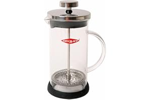 Oroley - Cafetera Francesa Spezia | de Émbolo | de Acero Inoxidable y Cristal | 3 Tazas | Para Café y Té | 350ml