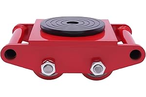 CUCUMMOO 360° Drehung 6 Ton Hochwertige Schwerlast Schwerlastrollen Transportfahrwerk Panzerrollen Fahrwerk Rollen Transportrolle Maschine Transporthilfe (Rot)