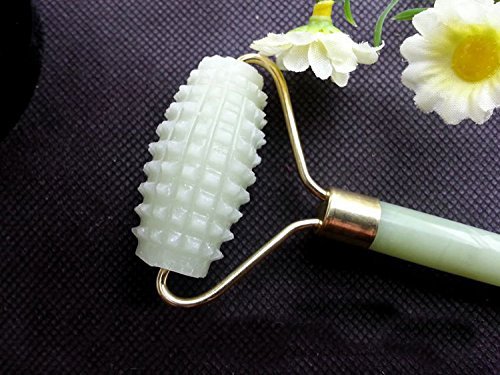 Massageroller für Gesicht / Hals / Körper / Fuß, 100 % echte natürliche Jade, schmal, verjüngt Gesicht, Hals und Haut, inklusive Geschenkverpackung - 3