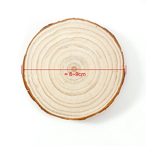 20 x Rund Holzscheiben Baumscheiben Namensschild Anhängeetiketten Hochzeit Deko Basteln DIY 8-9cm - 8