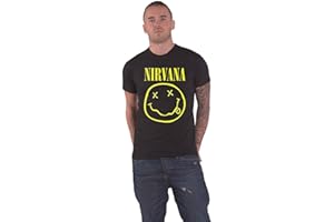 Nirvana T Shirt Classic Face Album Band Logo Officiel Homme Nouveau Noir