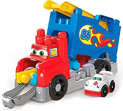 Mega Bloks Mon Camion de Course, jeu de voiture et de blocs de construction, 15 pièces, jouet pour bébé et enfant de 1 à 5 ans, FVJ01