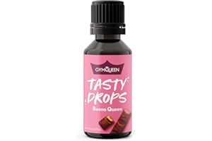 GymQueen Tasty Drops 30ml, Gocce aromatizzanti senza calorie, senza zucchero e senza grassi, per dolcificare cibi e bevande, Flavor Drops saporite senza coloranti artificiali, Bueno Queen