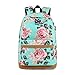 Produktbild Schulrucksack Mädchen Teenager Schultasche Canvas Blumen Rucksack für 17 Zoll Laptop mit USB Ladeanschluss