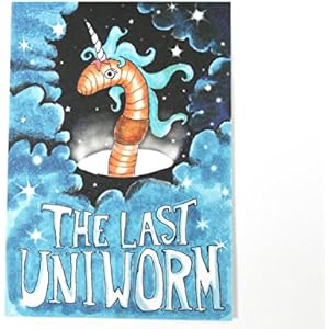 Unicorn Uniworm Einhorn Wurm Postkarte für Gärtner Fantasy Fans Angler
