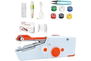 EMMEXX Macchina da Cucire Portatile,Mini Manuale Macchina da Cucire per Principianti Adulti,Facile da Usare,Cucito Veloce,Adatta per Vestiti,Tende in Tessuto,Casa e Viaggio
