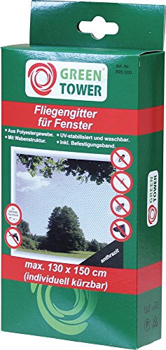 Preisvergleich Produktbild GREEN TOWER Fliegengitter Einzelpack Anthrazit 130X150cm, 5 Stück