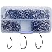Produktbild JSHANMEI ®300 Stück / Box Matte Black Karpfen Angelhaken Curve Shank Haken 8245 Barbed Angelhaken Set Erweiterte Angeln Lösungen