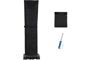 Rachmi Patio Cantilever Umbrella Cover for 9-13 Ft Umbrellas, High Quality Water-resistant UV & Fade Resistant Cover Fits Round / Square Outdoor Garden Offset Parasol with Zipper & Rod, Black