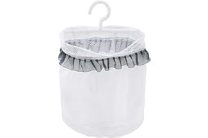 Yoljun Peg Bag, Hanging White with Lace Mesh Pegs and Peg Bag Polyester Mesh Peg Bag for Washing Line with Hanger Reusable and Multipurpose Peg Bags