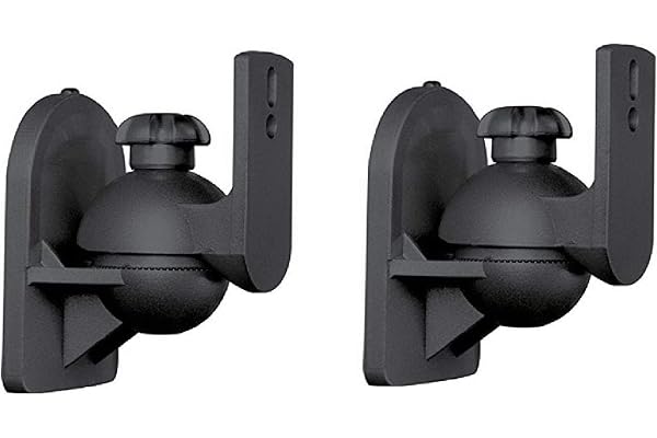 Saifsmart Adjustable Speaker Wall Mount Holder, Bookshelf Speaker Wall Mount Brackets, Surround Sound Speaker Mounts Capacity Upto 3.5 kg Black 1 Pair