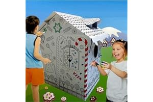 REXCO New Large Colour Your Own Gingerbread House Childrens Playhouse Kids Cardboard Wendy Tent Art