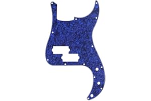 Musiclily 13 Agujeros Precision Bass Pickguard Golpeador para Fender American/México Standard Bajo Estilo P, 4 capas Blue Shell